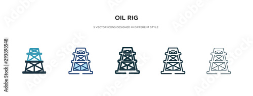 oil rig icon in different style vector illustration. two colored and black oil rig vector icons designed in filled, outline, line and stroke style can be used for web, mobile, ui