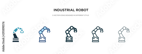 Fotografia industrial robot icon in different style vector illustration
