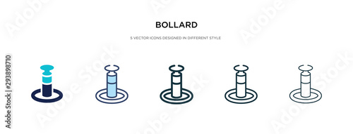 bollard icon in different style vector illustration. two colored and black bollard vector icons designed in filled, outline, line and stroke style can be used for web, mobile, ui