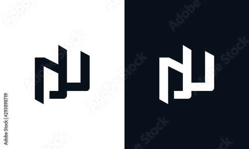 Minimalist abstract letter DU logo. This logo icon incorporate with two abstract shape in the creative process.