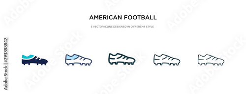 american football black shoe icon in different style vector illustration. two colored and black american football black shoe vector icons designed in filled, outline, line and stroke style can be