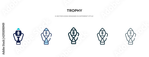 trophy icon in different style vector illustration. two colored and black trophy vector icons designed in filled, outline, line and stroke style can be used for web, mobile, ui