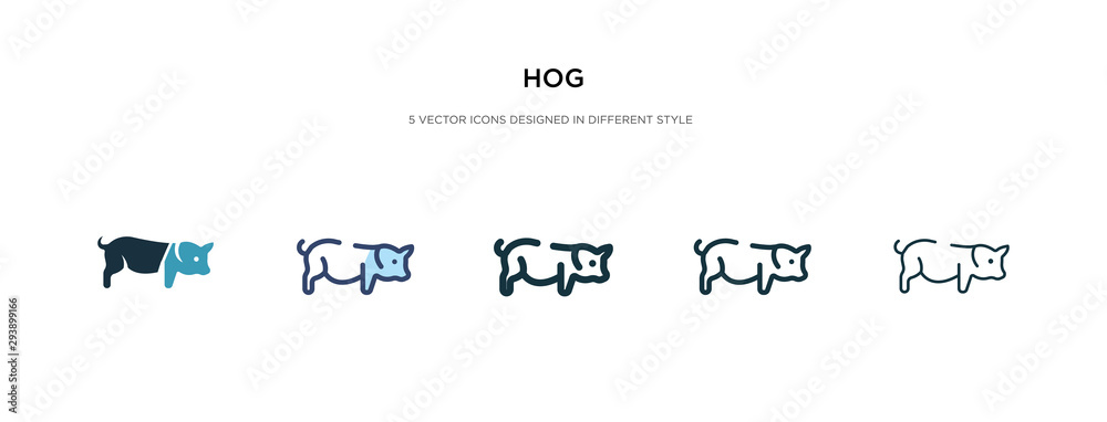 hog icon in different style vector illustration. two colored and black hog vector icons designed in filled, outline, line and stroke style can be used for web, mobile, ui hog icon in different style vector illustration. two colored and black hog vector icons designed in filled, outline, line and stroke style can be used for web, mobile, ui