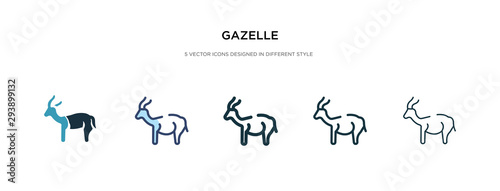 gazelle icon in different style vector illustration. two colored and black gazelle vector icons designed in filled, outline, line and stroke style can be used for web, mobile, ui