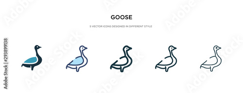 goose icon in different style vector illustration. two colored and black goose vector icons designed in filled, outline, line and stroke style can be used for web, mobile, ui