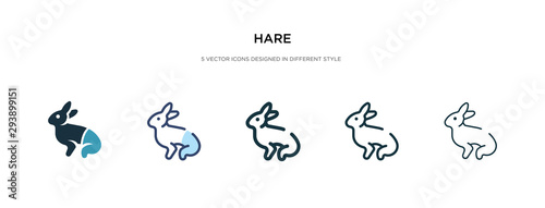 hare icon in different style vector illustration. two colored and black hare vector icons designed in filled, outline, line and stroke style can be used for web, mobile, ui