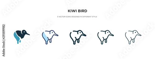 kiwi bird icon in different style vector illustration. two colored and black kiwi bird vector icons designed in filled, outline, line and stroke style can be used for web, mobile, ui