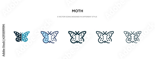 moth icon in different style vector illustration. two colored and black moth vector icons designed in filled, outline, line and stroke style can be used for web, mobile, ui