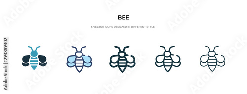 bee icon in different style vector illustration. two colored and black bee vector icons designed in filled, outline, line and stroke style can be used for web, mobile, ui