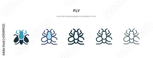 fly icon in different style vector illustration. two colored and black fly vector icons designed in filled, outline, line and stroke style can be used for web, mobile, ui