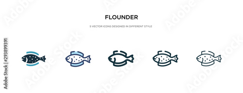 flounder icon in different style vector illustration. two colored and black flounder vector icons designed in filled, outline, line and stroke style can be used for web, mobile, ui