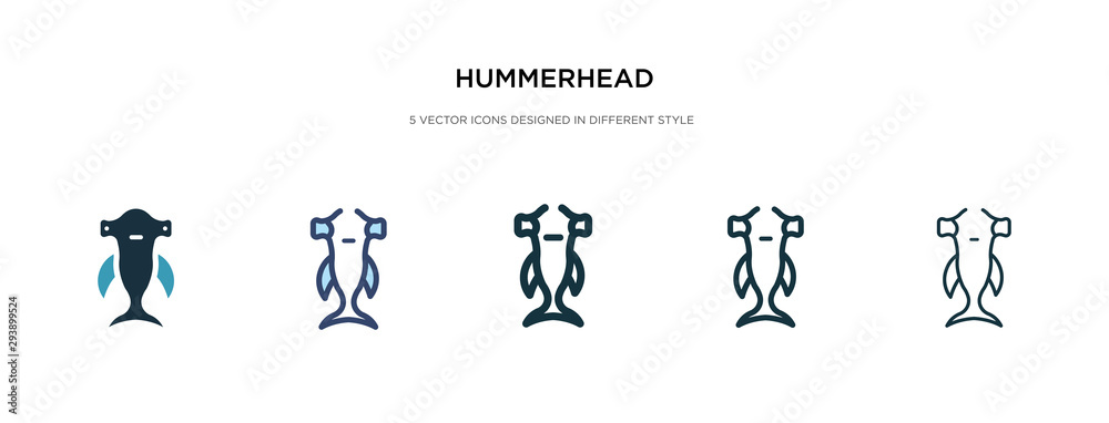 hummerhead icon in different style vector illustration. two colored and black hummerhead vector icons designed in filled, outline, line and stroke style can be used for web, mobile, ui