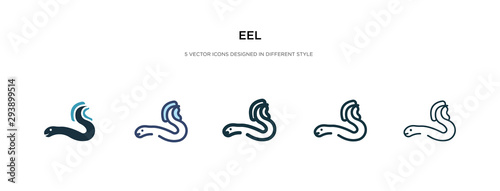 eel icon in different style vector illustration. two colored and black eel vector icons designed in filled, outline, line and stroke style can be used for web, mobile, ui