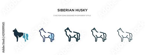 siberian husky icon in different style vector illustration. two colored and black siberian husky vector icons designed in filled, outline, line and stroke style can be used for web, mobile, ui