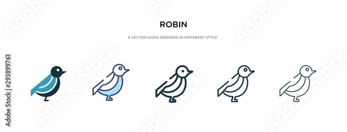 robin icon in different style vector illustration. two colored and black robin vector icons designed in filled, outline, line and stroke style can be used for web, mobile, ui