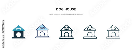 dog house icon in different style vector illustration. two colored and black dog house vector icons designed in filled, outline, line and stroke style can be used for web, mobile, ui