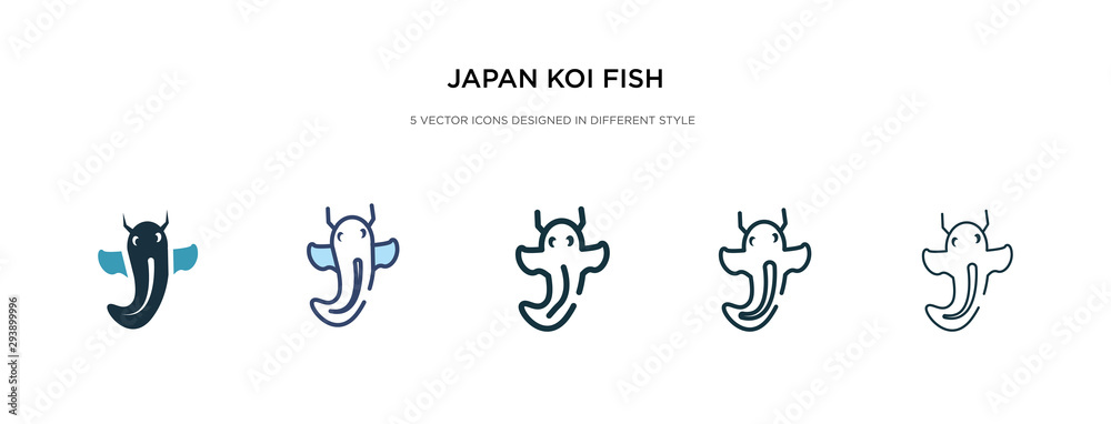japan koi fish icon in different style vector illustration. two colored ...