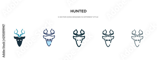 hunted icon in different style vector illustration. two colored and black hunted vector icons designed in filled, outline, line and stroke style can be used for web, mobile, ui
