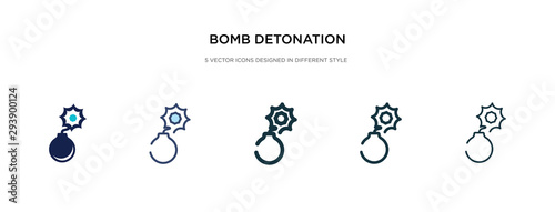 bomb detonation icon in different style vector illustration. two colored and black bomb detonation vector icons designed in filled, outline, line and stroke style can be used for web, mobile, ui