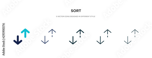 sort icon in different style vector illustration. two colored and black sort vector icons designed in filled, outline, line and stroke style can be used for web, mobile, ui photo