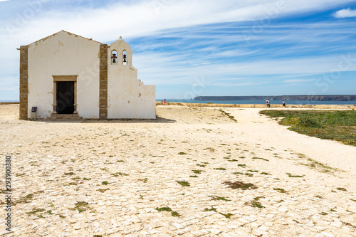 Small chapel of Nossa Senhora da Graca inside Sagres fortress (Fortaleza de Sagres), Algarve, Portugal photo