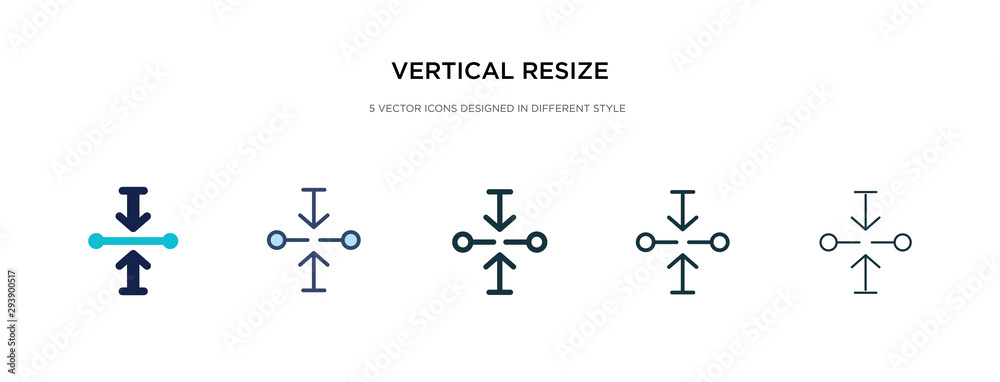 vertical resize icon in different style vector illustration. two colored and black vertical resize vector icons designed in filled, outline, line and stroke style can be used for web, mobile, ui