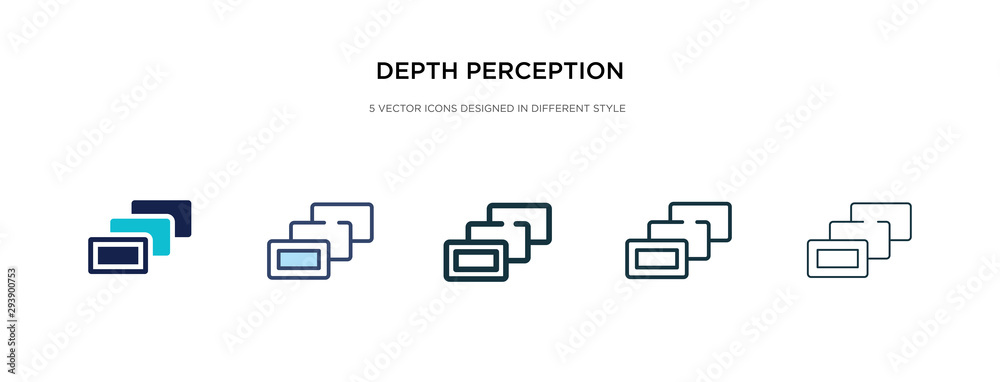 depth perception icon in different style vector illustration. two colored and black depth perception vector icons designed in filled, outline, line and stroke style can be used for web, mobile, ui depth perception icon in different style vector illustration. two colored and black depth perception vector icons designed in filled, outline, line and stroke style can be used for web, mobile, ui