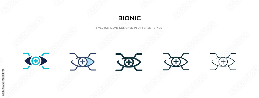 bionic icon in different style vector illustration. two colored and black bionic vector icons designed in filled, outline, line and stroke style can be used for web, mobile, ui bionic icon in different style vector illustration. two colored and black bionic vector icons designed in filled, outline, line and stroke style can be used for web, mobile, ui