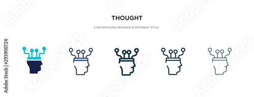 thought icon in different style vector illustration. two colored and black thought vector icons designed in filled, outline, line and stroke style can be used for web, mobile, ui