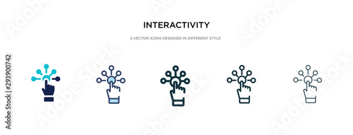 interactivity icon in different style vector illustration. two colored and black interactivity vector icons designed in filled, outline, line and stroke style can be used for web, mobile, ui