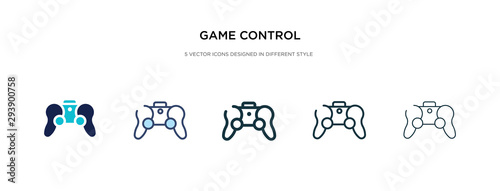 game control icon in different style vector illustration. two colored and black game control vector icons designed in filled, outline, line and stroke style can be used for web, mobile, ui photo