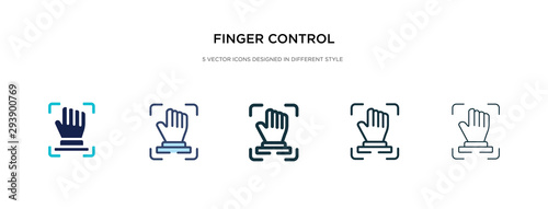 finger control icon in different style vector illustration. two colored and black finger control vector icons designed in filled  outline  line and stroke style can be used for web  mobile  ui