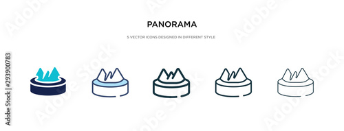 panorama icon in different style vector illustration. two colored and black panorama vector icons designed in filled, outline, line and stroke style can be used for web, mobile, ui