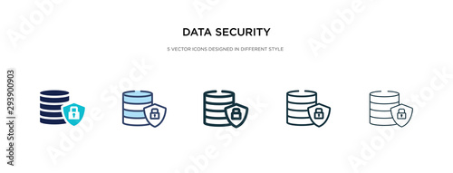 data security icon in different style vector illustration. two colored and black data security vector icons designed in filled, outline, line and stroke style can be used for web, mobile, ui