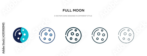 full moon icon in different style vector illustration. two colored and black full moon vector icons designed in filled, outline, line and stroke style can be used for web, mobile, ui