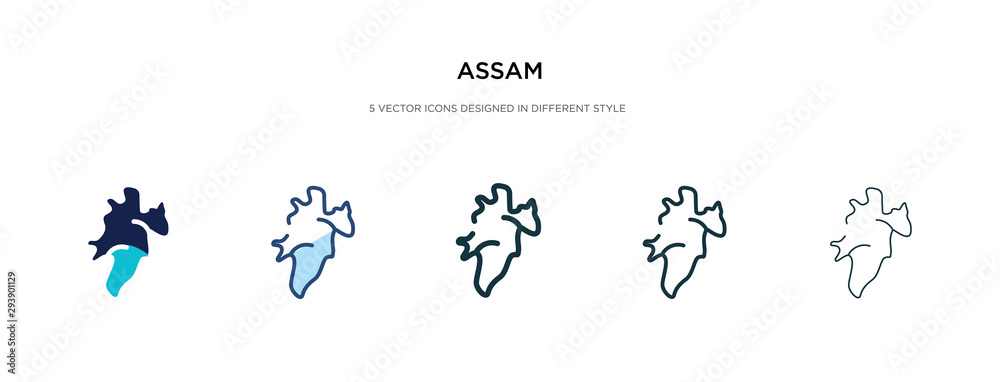 assam icon in different style vector illustration. two colored and black assam vector icons designed in filled, outline, line and stroke style can be used for web, mobile, ui assam icon in different style vector illustration. two colored and black assam vector icons designed in filled, outline, line and stroke style can be used for web, mobile, ui