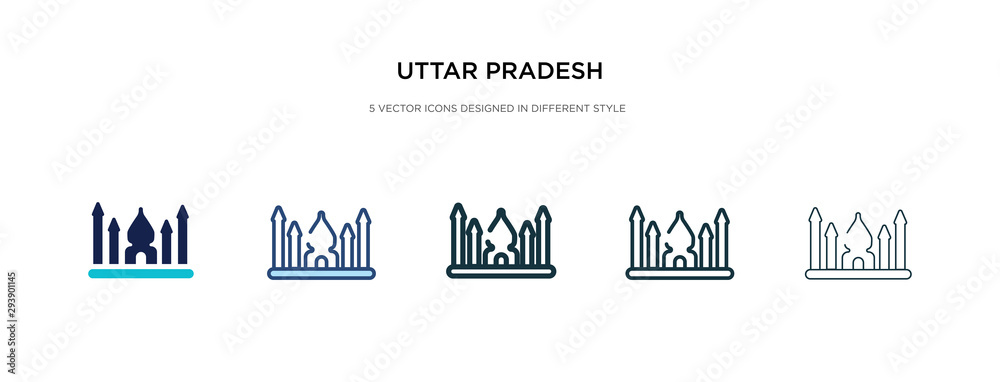 uttar pradesh icon in different style vector illustration. two colored and black uttar pradesh vector icons designed in filled, outline, line and stroke style can be used for web, mobile, ui