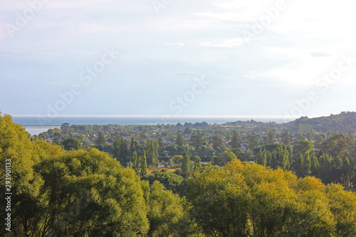 Landscape in new zealand on a sunny afternoon