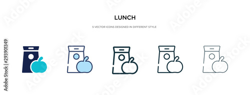 lunch icon in different style vector illustration. two colored and black lunch vector icons designed in filled  outline  line and stroke style can be used for web  mobile  ui