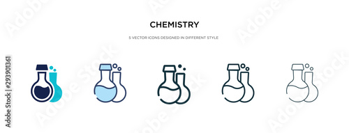chemistry icon in different style vector illustration. two colored and black chemistry vector icons designed in filled, outline, line and stroke style can be used for web, mobile, ui