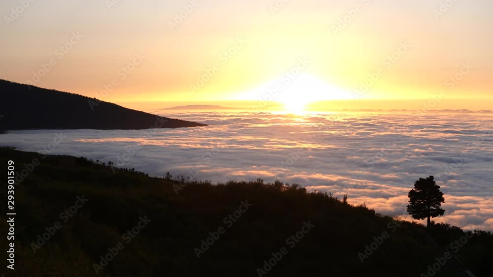 custom made wallpaper toronto digitalFloating sea of clouds at sunset in a mountain area of Tenerife, Canary Islands, Spain