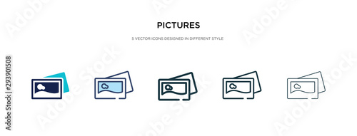 pictures icon in different style vector illustration. two colored and black pictures vector icons designed in filled, outline, line and stroke style can be used for web, mobile, ui