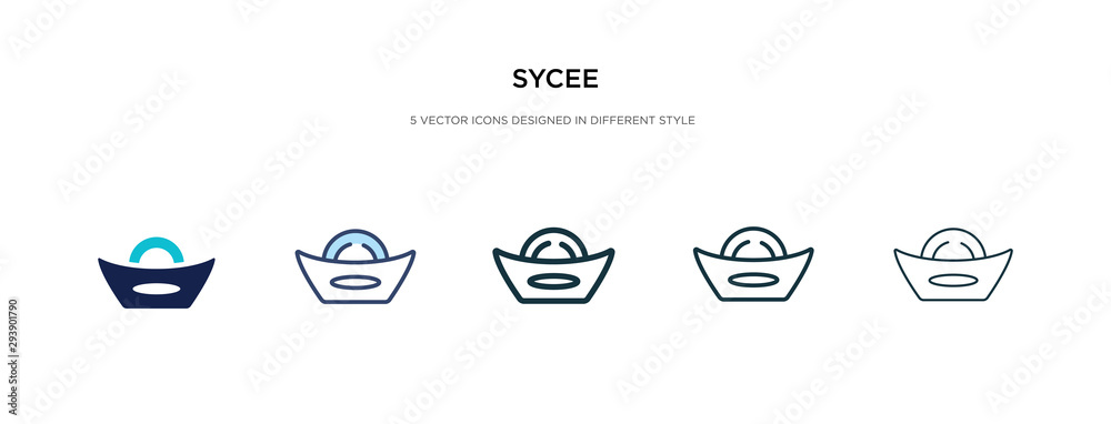 sycee icon in different style vector illustration. two colored and black sycee vector icons designed in filled, outline, line and stroke style can be used for web, mobile, ui sycee icon in different style vector illustration. two colored and black sycee vector icons designed in filled, outline, line and stroke style can be used for web, mobile, ui