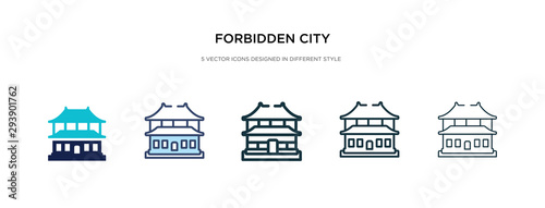 forbidden city icon in different style vector illustration. two colored and black forbidden city vector icons designed in filled, outline, line and stroke style can be used for web, mobile, ui