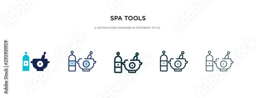 spa tools icon in different style vector illustration. two colored and black spa tools vector icons designed in filled, outline, line and stroke style can be used for web, mobile, ui