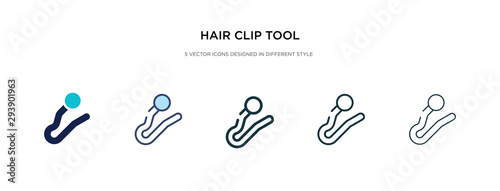 hair clip tool icon in different style vector illustration. two colored and black hair clip tool vector icons designed in filled, outline, line and stroke style can be used for web, mobile, ui