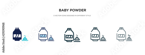 baby powder icon in different style vector illustration. two colored and black baby powder vector icons designed in filled, outline, line and stroke style can be used for web, mobile, ui