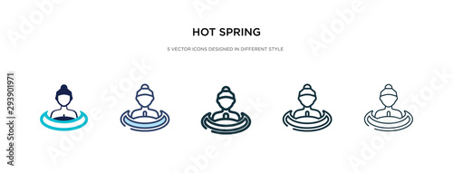 hot spring icon in different style vector illustration. two colored and black hot spring vector icons designed in filled, outline, line and stroke style can be used for web, mobile, ui