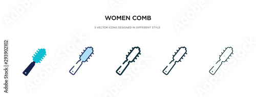 women comb icon in different style vector illustration. two colored and black women comb vector icons designed in filled, outline, line and stroke style can be used for web, mobile, ui