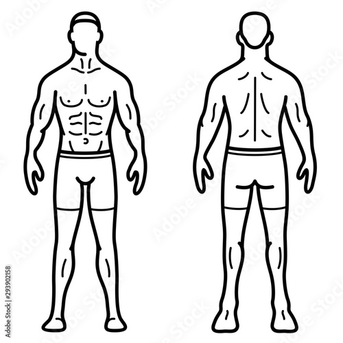 Man front and back view